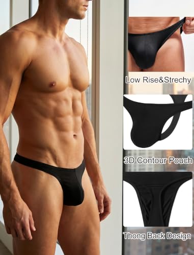 Men's Thong G-String Underwear Soft Stretch Brief Bulge Pouch Underwear — view 6