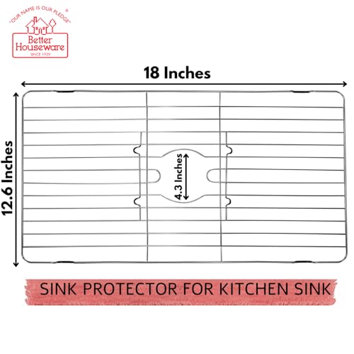 Better Houseware Stainless Steel Sink Protector Sink Mat Stainless Steel Sink Rack for Bottom of Sink Protectors for Kitchen Sinks 18 x 12 x 1