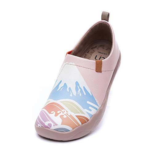 Uin Women's Comfortable Sneakers Traveling Walking Slip On Loafers Spring Shoes Flats Japanese Style Spring In Mount Fuji (36) #TOP3