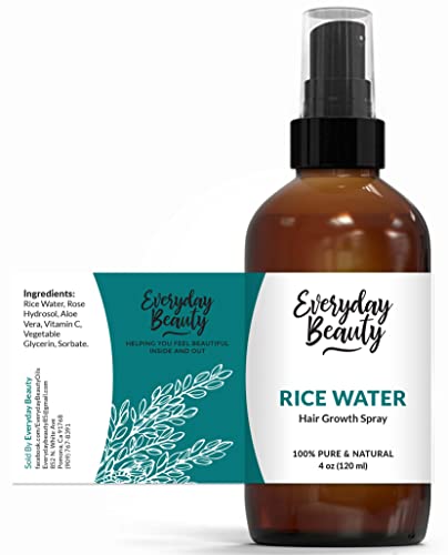 Everyday Beauty Helping You Feel Beautiful Inside And Out Rice Water For Hair Growth - All Natural Vegan Hair Mist For Damaged Dry Thin Hair - Strengthen, Moisturize & Thicken Hair Naturally - 4oz