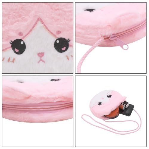 Image of Girls Fluffy Crossbody Purse Fuzzy Cat Crossbody Bag Cute Animal Tie Dye Purse Plush Shoulder Bag Coin Purse Wallet