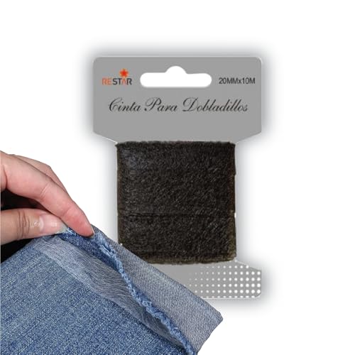 Genérico Cinta dobladillo termoadhesiva | 2cm ancho x 10m largo | cinta pegamento para ropa, cortinas, vaqueros, pantalones,