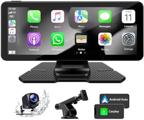 Bezprzewodowe Apple Carplay do radia samochodowego przenośny ekran dotykowy 6,86 cala Android Auto 1080p kamera cofania nawigacja GPS