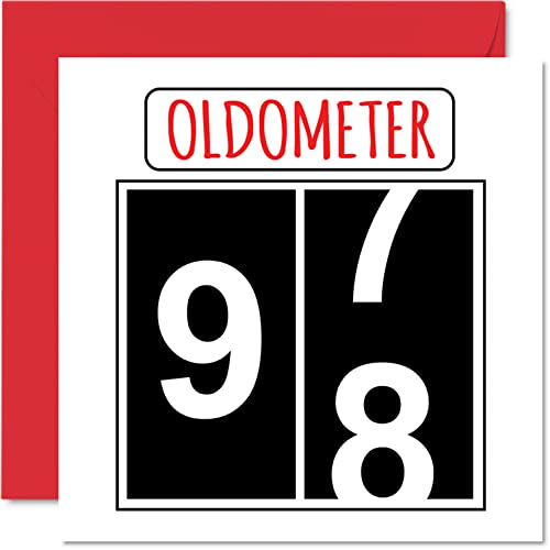 Divertidas tarjetas de cumpleaños 98 para hombres y mujeres, olómetro, tarjeta de feliz cumpleaños para bisabuelo, abuelita, tarjetas de felicitación de 145 mmx145 mm, tarjeta de cumpleaños 98