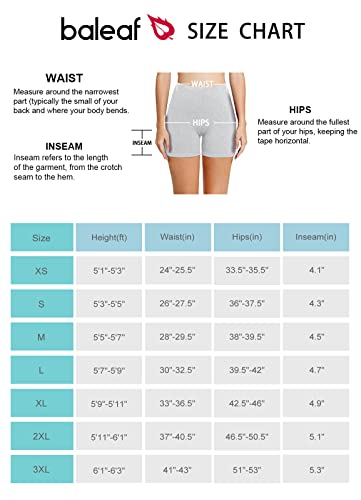 Baleaf Women's Biker Shorts High Waist Compression Volleyball Spandex Yoga Workout Running Tummy Control Pockets 5" Light Grey M #TOP4