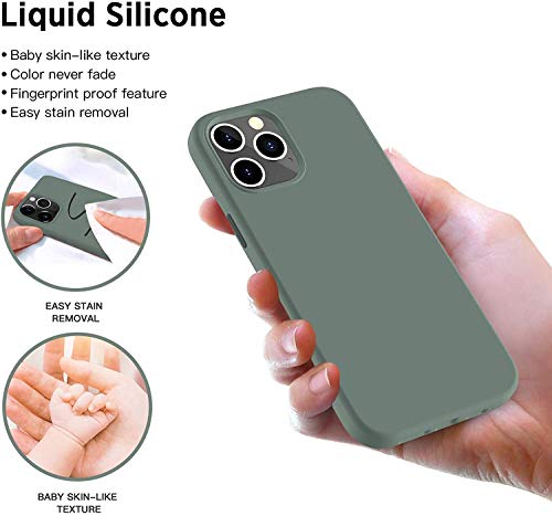41PCLLracvL CUCELL Compatible with iPhone 12 Pro Max Case 6.7 inch(2020),Liquid Silicone Gel Rubber Full Body Protection Cover Shockproof Durable Drop Proof Shell-Pine Green - Image 5