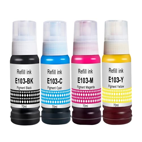 Molabel 4 Ink (1bk1c1y1m) Compatible with Epson 103 Suitable for EcoTank L1110 L3100 L3101 L3110 L3111 L3150 L3151 L3160 L5190