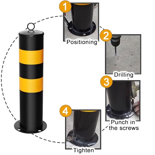 Bolardos de acero para control de tráfico y barreras de entrada de 75 cm 3