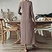 Women Summer Casual Dresses 3/4 Sleeve Solid Color Loose Fit Spring Sundress V Neck A Line Fashion Swing Midi Dress S-2XL