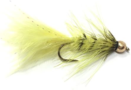 Feeder Creek Wooly Bugger Fly Fishing Flies for Trout, Bass and Salmon- 12pc Handmade Wet Flies for Freshwater Fishing in Various Patterns/Colors (6, Yellow)