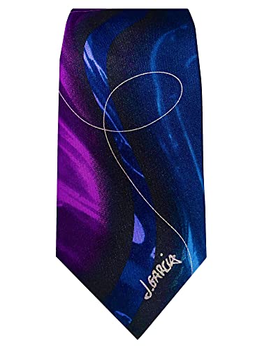 Jerry Garcia Collector's Edition Men's Butterfly Trap Artwork Line Swirls Regular Length Neck Tie - Purple #TOP4