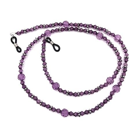 Outman Purple Acrylic Beaded Eyeglass Chain Sunglasses Holder Necklace Eyewear Lanyard Cover
