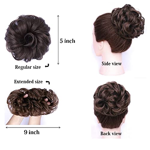 Wave Curly Hair Scrunchy Extensions Tousled Bun Hairpieces Buns Chignons For Women Girls,Messy Scrunchies Piece Kids Updo Donut Wavy Synthetic Chignon Large Thick 1 Pcs(60#Light Gray) #TOP2