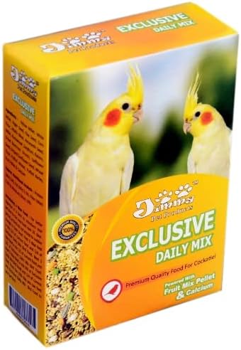 JiMMy Pet Products Mix Fruit Pellets and Calcium Bird Food for Cockatiel 450  gm