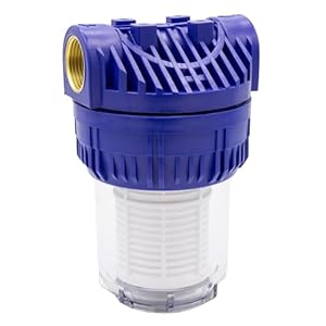 VARIOSAN Voorfilter (5 inch) voor pompen en drinkwaterinstallaties 18403, 3/4" binnendraad, 8 bar, 3.000 l/u debiet, 0,06 mm maaswijdte