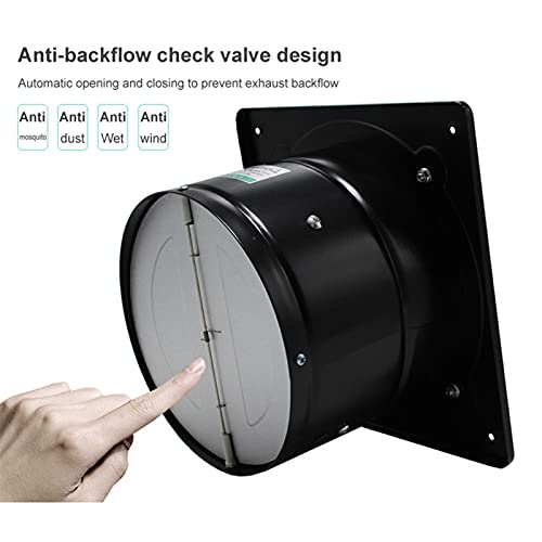 Extractor de aire 6 pulgadas potencia fuerte para cocina, tipo ventana, silencioso, con cubierta de malla y válvula de retención miniatura 4