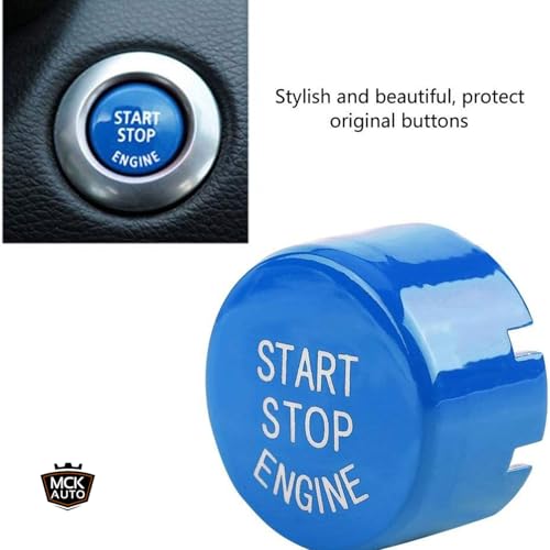 MCK Auto Startknopfabdeckung ABS Automotor Start-Stopp-Schalterknopf mit Schraubendreher & Ton F20 F21 F22 F23 F30 F31 F32 F33 F10 F11 G30 F12 F13 F01 F02 (Blau)