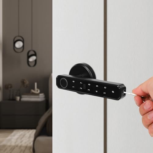Serrure de porte intelligente biométrique avec clavier à code pour poignée d'entrée