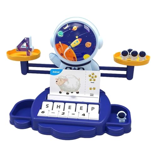 Escala de balance matemático para niños, astronautas matemáticas Balance juguetes, Juegos de aprendizaje de matemáticas astronautas, Toy de escala de conteo educativo, actividad de conteo de preescola