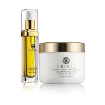 Oridel Daytime/Nighttime Facial Care Set with Argan Oil and Sea Buckthorn - includes Multinutrient Face Masque 2 fl oz plus Liquid Gem Face Oil 1 fl oz