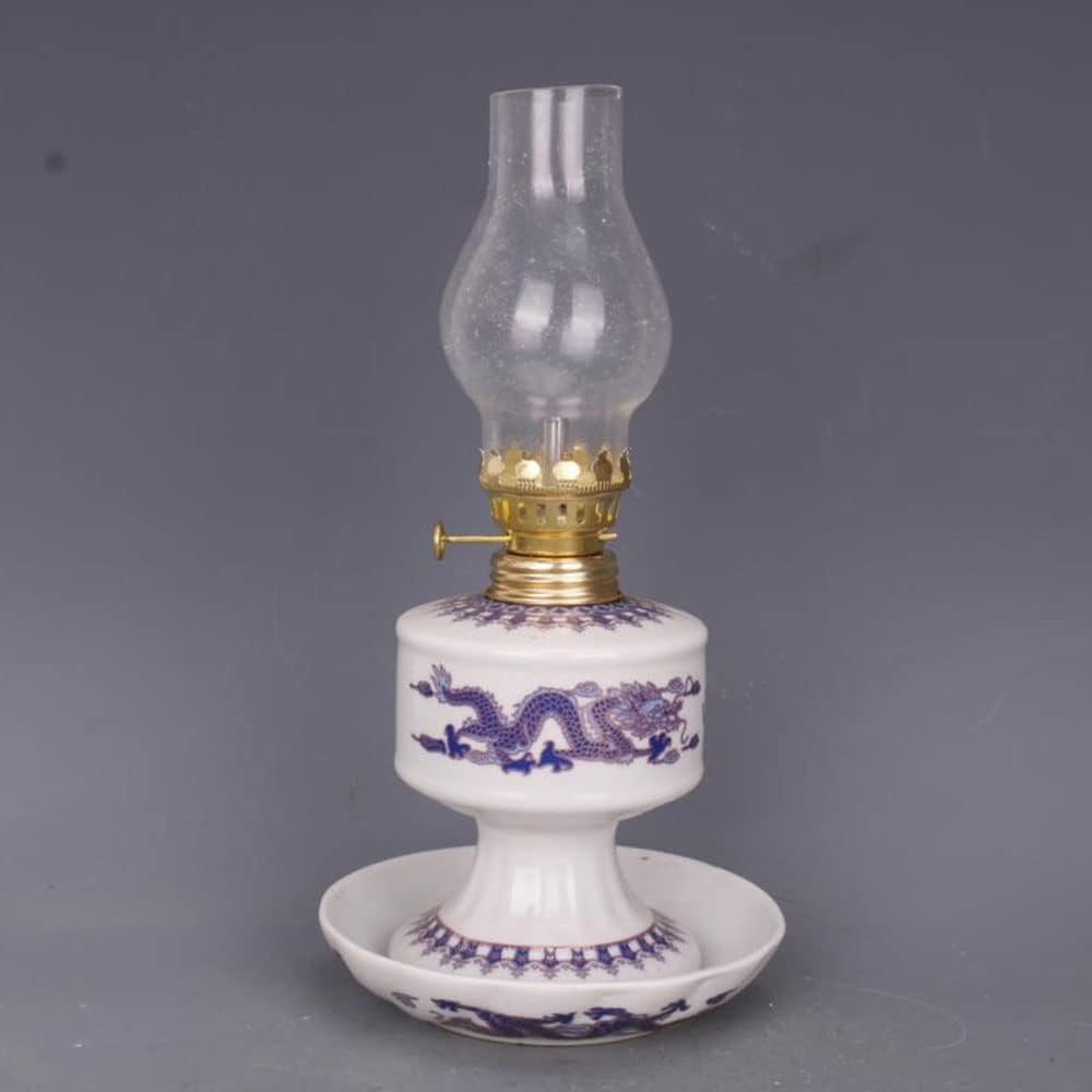 Butter Buddha Front Light Home Lighting Small Oil Lantern Nostalgia Oil Lamps for Indoor Use Wind-Proof with Clear Glass Oil Lights Adjustable Switch Kerosene Lamp