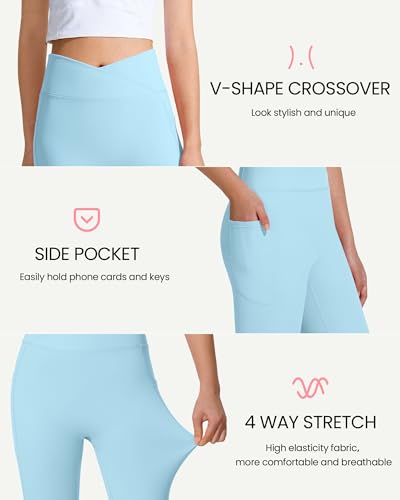 Image of JOCMIC Girls Athletic Leggings High Waist for Kids Yoga Dance Gym Pants with Pocket