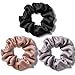 Women Satin Silk Hair Scrunchies - Women Girl Blue Purple Pink Beige Mulberry Soft Bobbles Thin Elastic Ponytail Holder Hair Tie for Slip Skin Pillow Case Pillowcase sleep scarf hat cap bonnet