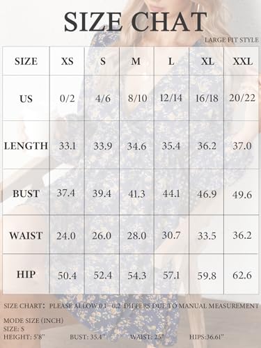 CUPSHE Women's V Wrap Dress Neck Ditsy Floral Mini Dress Long Sleeve A Line Dress Surplice Short Dress