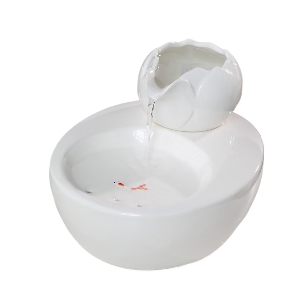 QUSYZD Indoor Waterfall Fountain Ceramic Fountain Running Water Ornaments Home Decoration Circulating Water Transit Office Desktop Humidifier,White