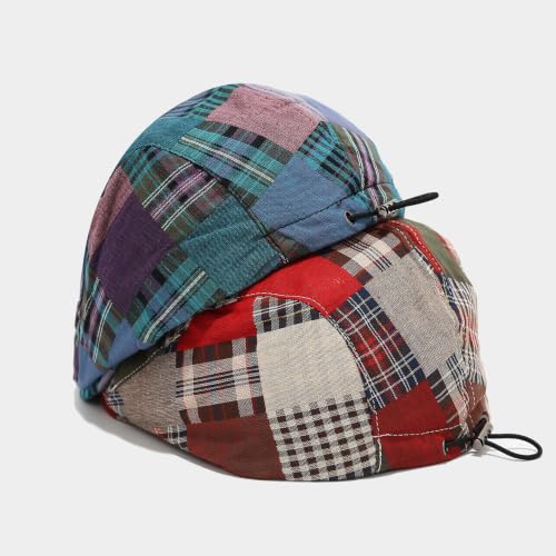 Image of Quanhaigou Men's Cotton Flat Ivy Gatsby Newsboy Driving Hat Adjustable Irish Cabbie Ivy Driving Hunting Cap