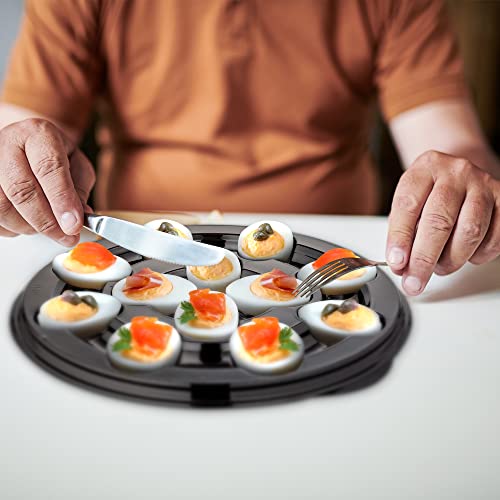 Mt Products Plastic Deviled Egg Food Tray Twelve Egg Halves With Disposable Lid - Deviled Egg Containers With Lid (10 Trays And Lids) - Made In The Usa #TOP3