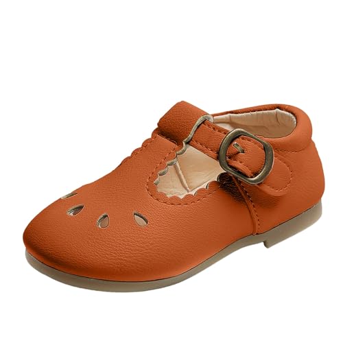IWIHMIV Mary Jane Flat Shoes for Toddler Girls Hollowed Out Soft Soled Leather Dress Ballet Shoes