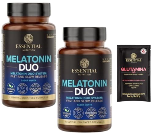 Combo 2x Melatonina Duo - Essential Nutrition - 120 Comprimidos Sublingual - Total 240 - Sabor menta + Amostra