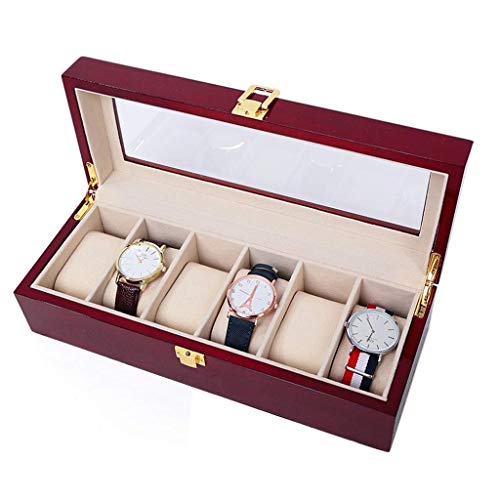 Boîte à bijoux et présentoir en bois avec couvercle en verre pour le rangement des lunettes