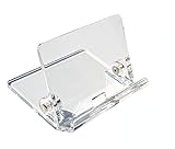 Osco Clear Acrylic Adjustable Smartphone Dock Stand, Elegant Desk & Bedside Holder with Glass-Look Finish, Universal Mobile Compatibility, Non-Slip Feet, Compact 8×11×8 cm - Image 3
