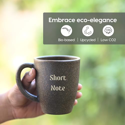 Image of Eha Earth Friendly Customised Coffee Mug, Coaster with Bag 300 ml, Set of 1 | Made with Rice Husk Biocomposite | Personalized Gifts for Friends and Family | Coffee