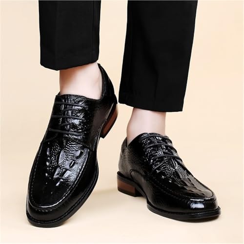Mens Classic Black Lace Up Dress Shoes Pointed Toe Business Wedding Formal Non Slip Rubber Sole Comfortable3