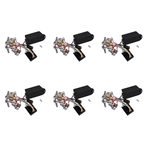 Bloepum 6X 2 Band Active Bass Guitar EQ Equalizer Preamp Circuit Pickup Black