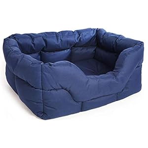 KOZI PET Sofa Style Rectangular Shape Waterproof Heavy Duty Royal Blue Color Polyster Filled Dog/Cat Bed (Royal Blue, Large)