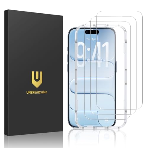 UNBREAKcable 3-Pack Screen Protector for iPhone Air Double Shatterproof Tempered Glass [Easy Installation Frame] [9H Hardness] [99.99% HD Clear] [Case Friendly] for iPhone 6.5 inch
