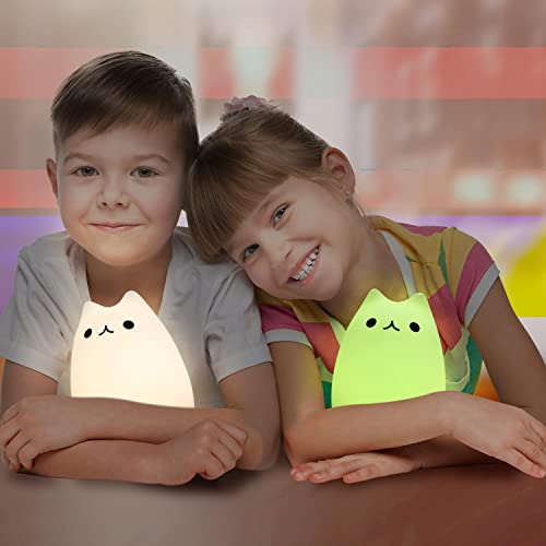 Neojoy Cat Lamp, Remote Control Silicone Kitty Night Light For Kids Toddler Baby Girls Rechargeable Cute Kawaii Nightlight (Popurlarity Kitty) #TOP3