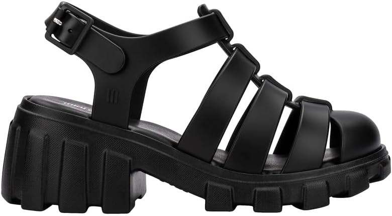 mini melissa Megan Platform Sandals for Kids, Black, 2