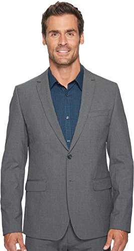 Calvin Klein Men's Slim Fit Button Notch End Bi-Stretch Infinite Jacket, Cinder Block, Medium R