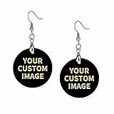 Custom Teardrop Earrings Wooden Personalized Customized Photos Text/Image Dangle Earrings For Women...