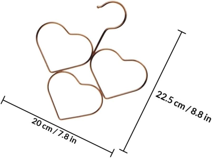 5pcs Heart Shaped Hangers for Scarves and Ties Organizer Rack