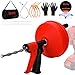 【New】50 FT Double Mode Drain Snake Tools, 11-in-1 Drain Auger for Sink and Drain Unblocking, Plumbing Snake for Kitchen, Bathrom and Shower Sink, Snake for Real DYIs (Red)