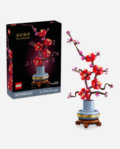 LEGO Botanicals Plum Blossom Building Sets for Adults - Artificial Flower for Dinner Table Centerpiece, Living Room Home Decor, Ages 18+ - DIY Craft Kits - Gift for Birthdays - 10369