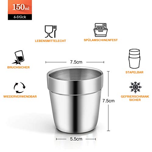 Tasse expresso incassable en acier inoxydable à double paroi - 3