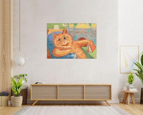 Tableau Chat Orange Célèbres Peinture OZPWBVY Impression sur Toile 80x115cm - 2