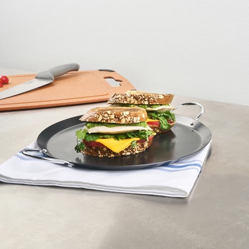 Restaurantware Comal 1 Pack of 11 Inch Carbon Steel Nonstick Round Griddle with Metal Handles Premium Cookware Black by Restaurantware - Image 7